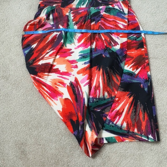 Ann Taylor Sheath Peplum Dress Abstract Vibrant Print Sleeveless Pin Tuck Detail - Picture 12 of 16